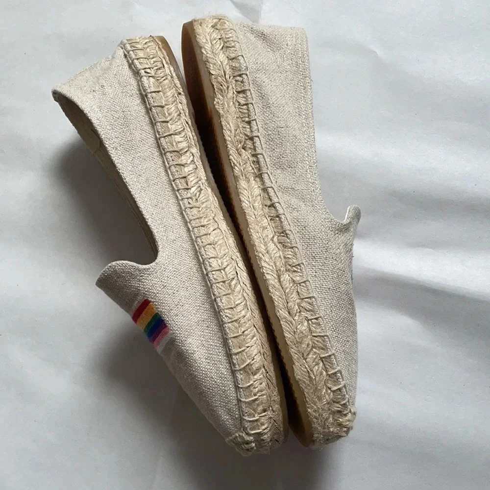 Soludos rainbow pride flag espadrille loafer flats